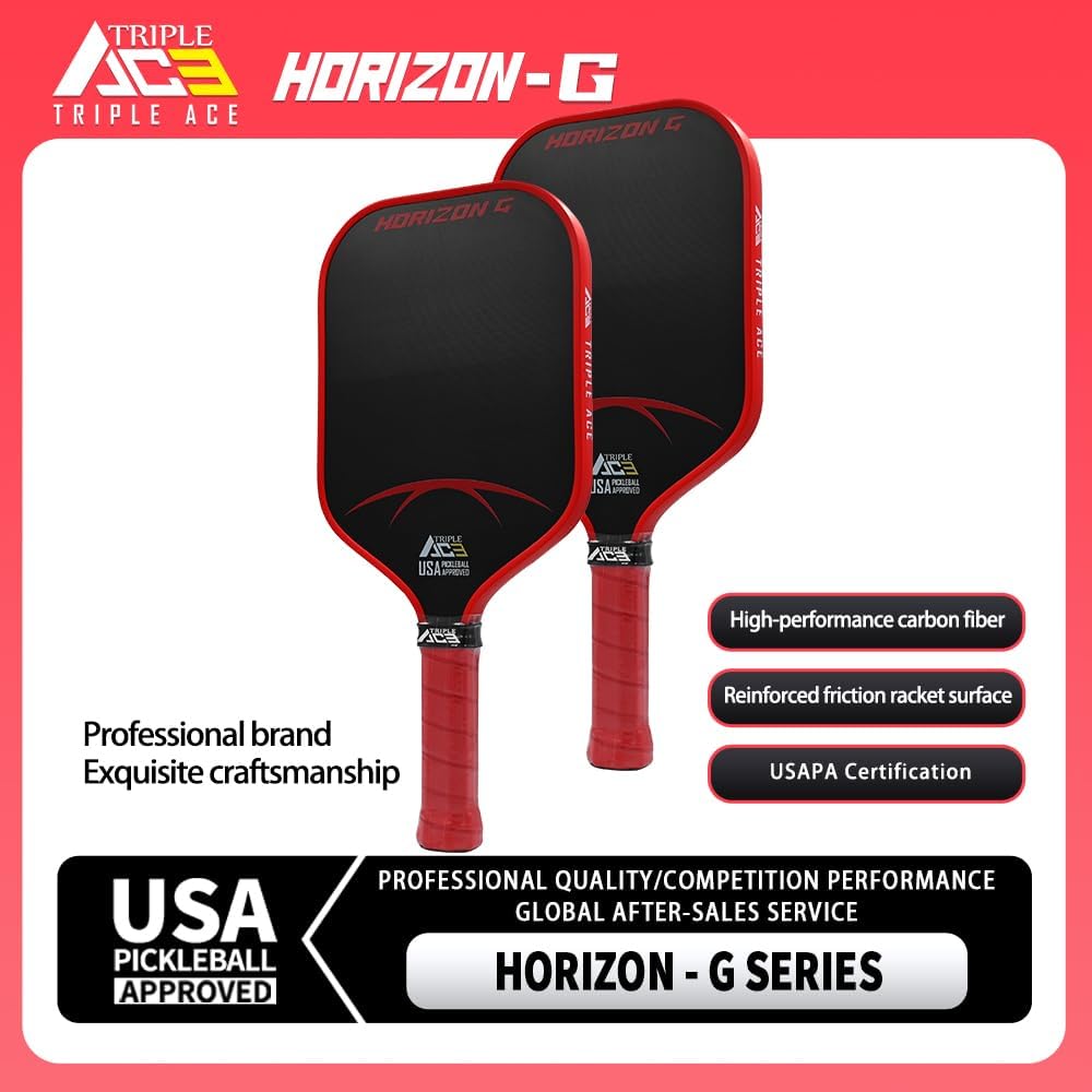 TRIPLE ACE USAPA APPROVED CARBON FIBER PICKLEBALL PADDLE HORIZON-G