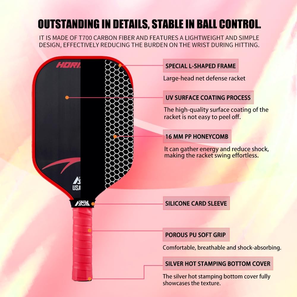 TRIPLE ACE USAPA APPROVED CARBON FIBER PICKLEBALL PADDLE HORIZON-G