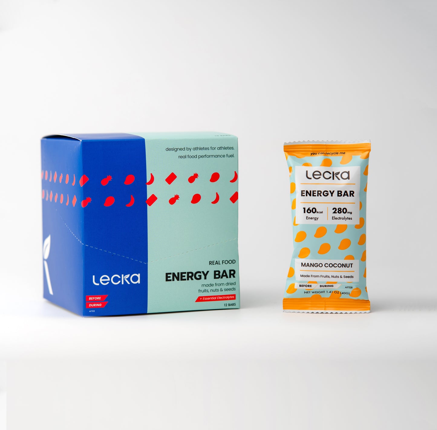 LECKA - NATURAL VEGAN ENERGY BAR - MANGO COCONUT 40G