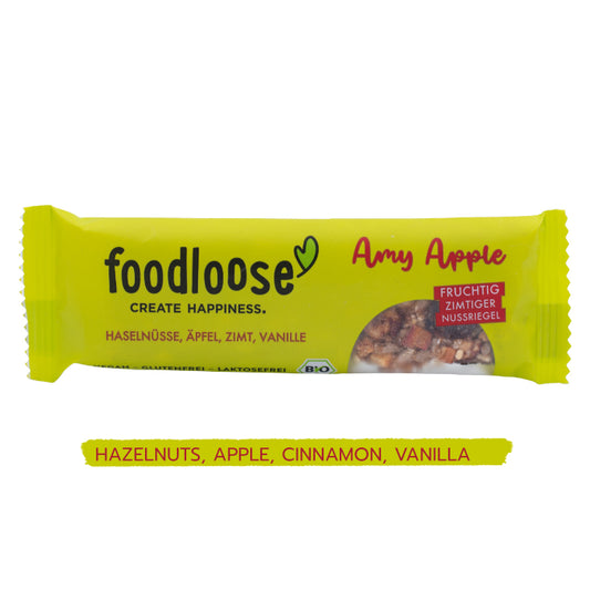 FOODLOOSE - ORGANIC VEGAN NUT BAR - AMY APPLE 35G