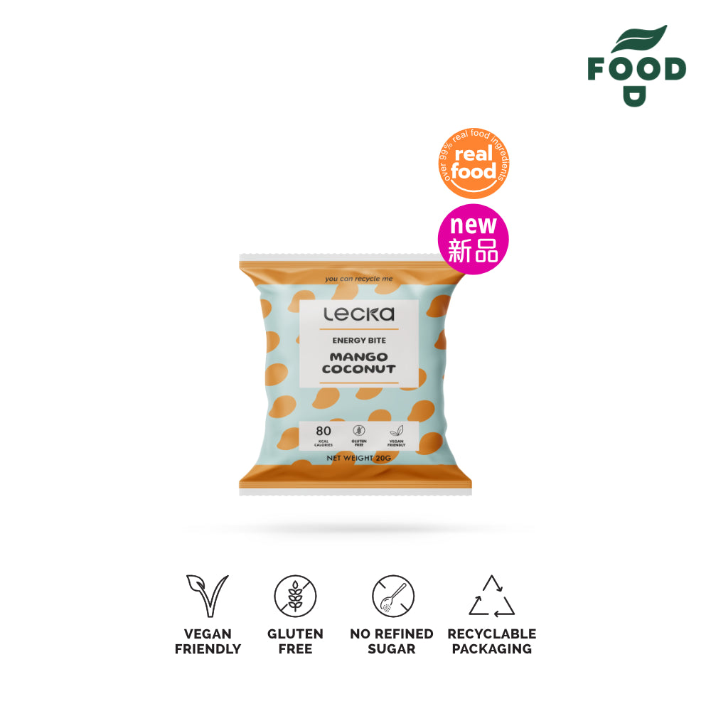 [NEW] LECKA - NATURAL VEGAN ENERGY BITE - MANGO COCONUT 20G