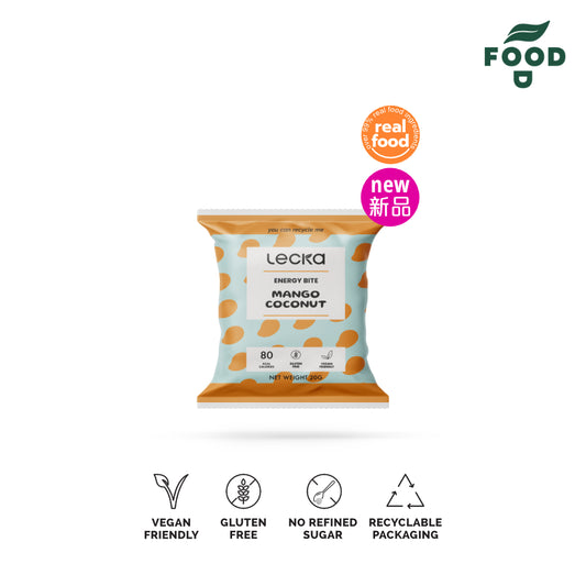 [NEW] LECKA - NATURAL VEGAN ENERGY BITE - MANGO COCONUT 20G