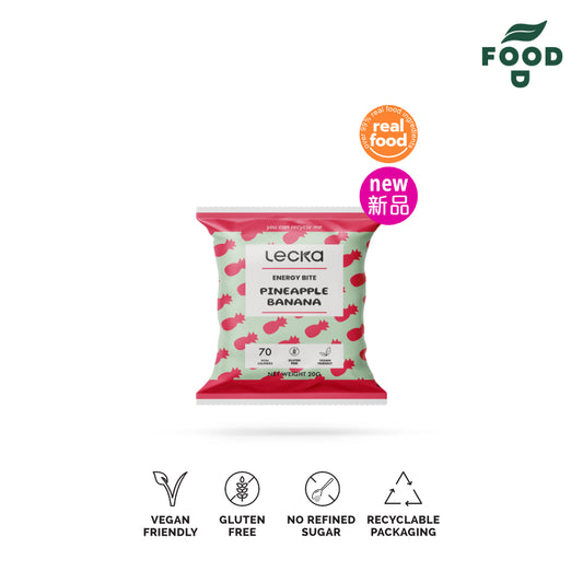 [NEW] LECKA - NATURAL VEGAN ENERGY BITES - PINEAPPLE BANANA 20G