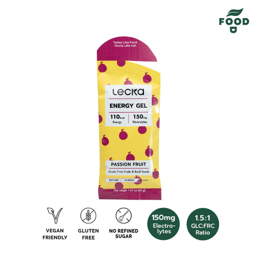 [NEW] LECKA - NATURAL VEGAN ENERGY GEL - PASSION FRUIT 40G