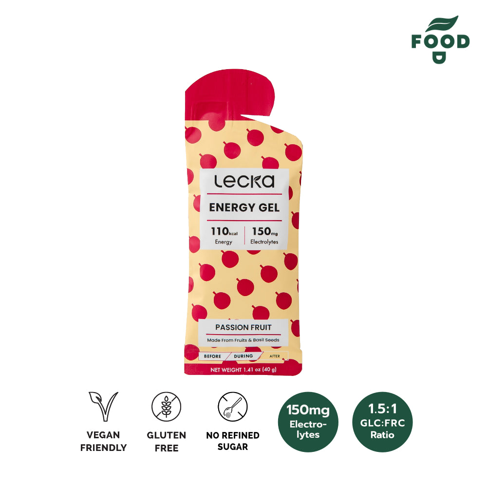 [NEW] LECKA - NATURAL VEGAN ENERGY GEL - PASSION FRUIT 40G