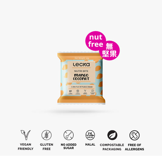 [NEW] LECKA - NATURAL VEGAN NUTRI BITE - MANGO COCONUT 20G