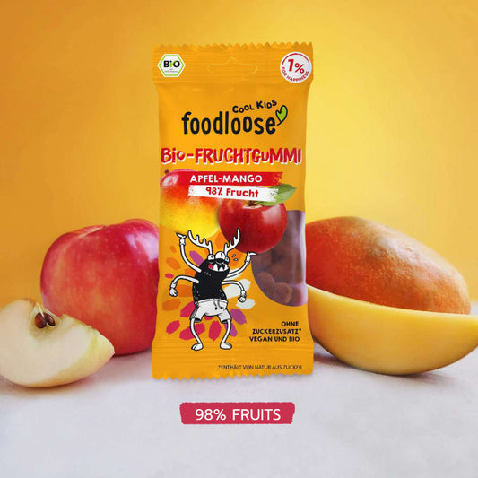 FOODLOOSE - ORGANIC VEGAN FRUIT GUMMY - APPLE MANGO 30G [98% FRUITS]