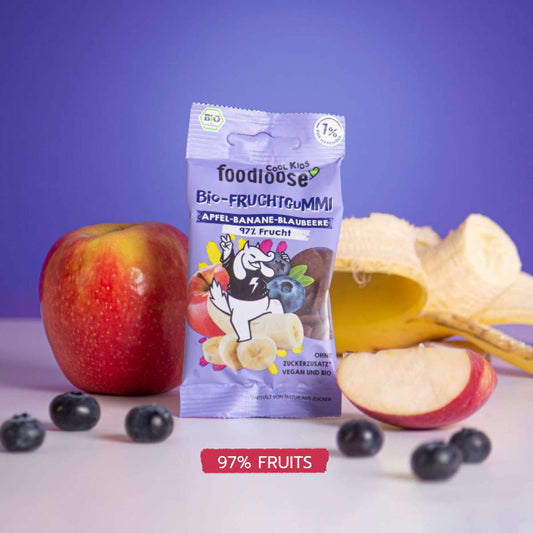 FOODLOOSE - ORGANIC VEGAN FRUIT GUMMY - BLUEBERRY BANANA 30G [97% FRUITS]