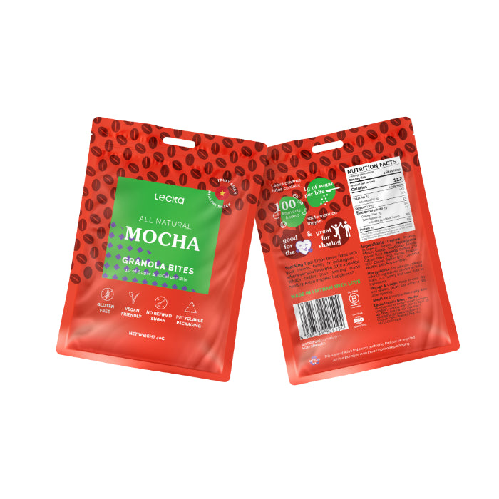 LECKA - NATURAL VEGAN GRANOLA BITES - MOCHA 40G